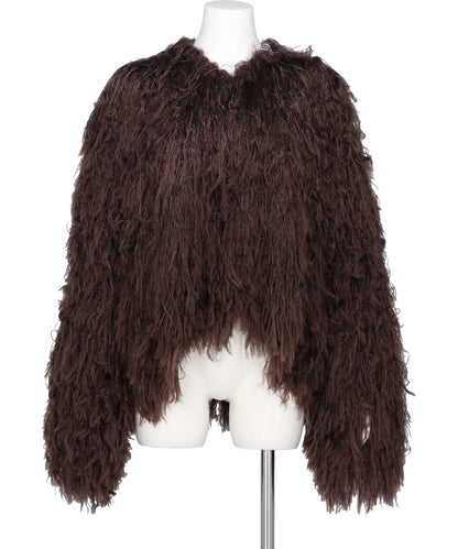 LONG SHAGGY KNIT CARDIGAN