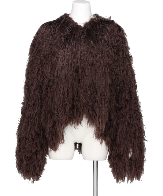 LONG SHAGGY KNIT CARDIGAN