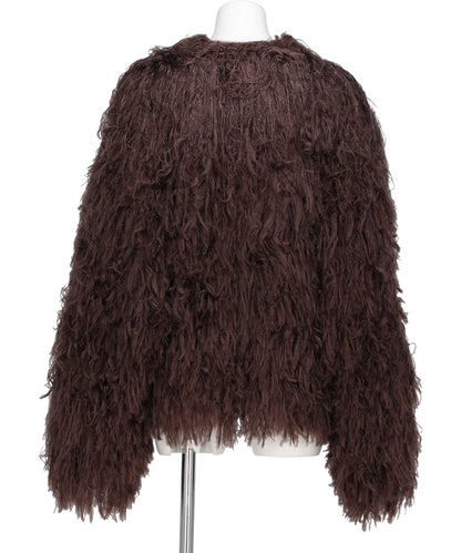 LONG SHAGGY KNIT CARDIGAN