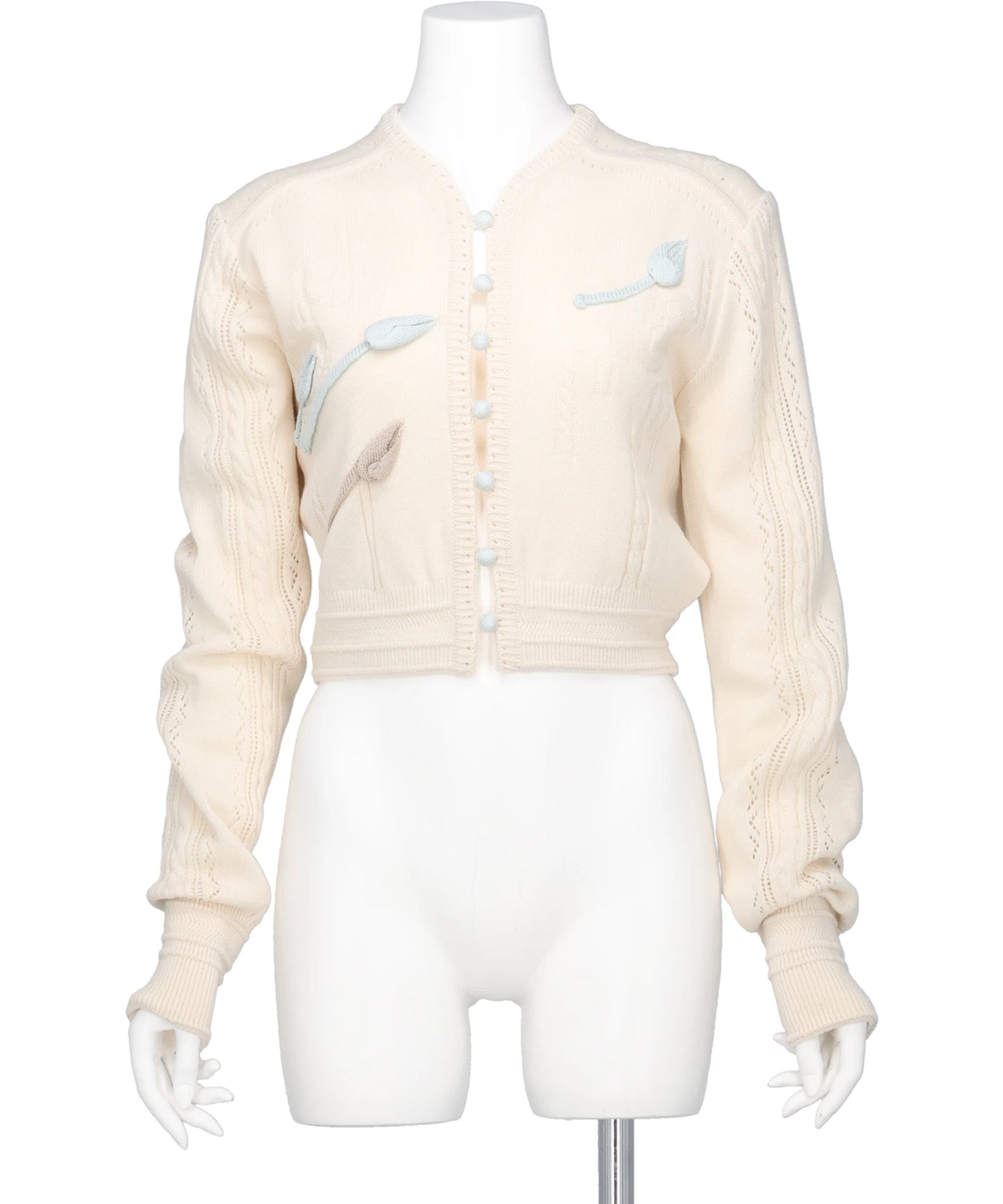 Mame Kurogouchi(マメクロゴウチ) 2026SS 3D FLORAL MOTIF KNIT CARDIGAN MM26SS-KN062