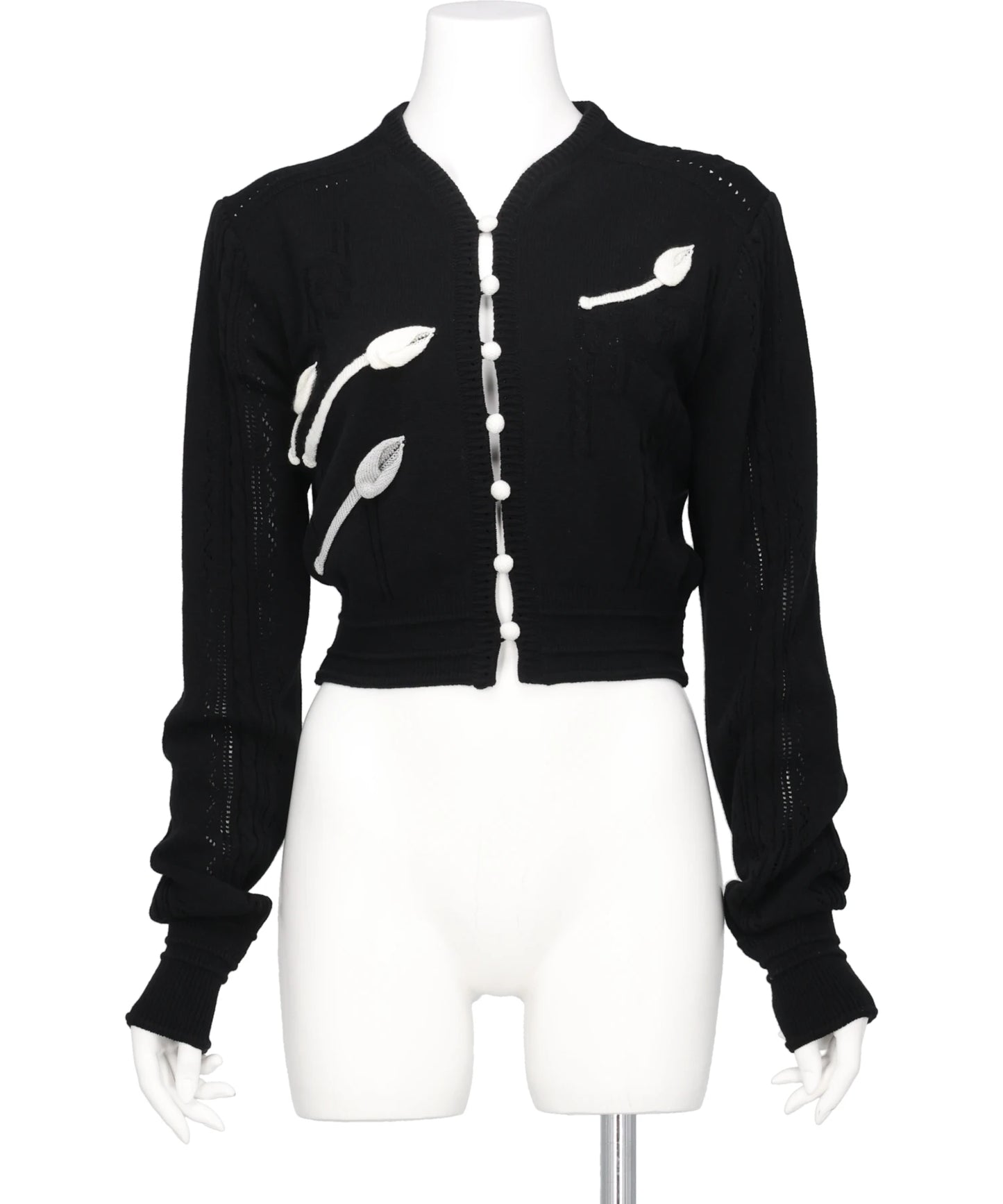 Mame Kurogouchi(マメクロゴウチ) 2026SS 3D FLORAL MOTIF KNIT CARDIGAN MM26SS-KN062