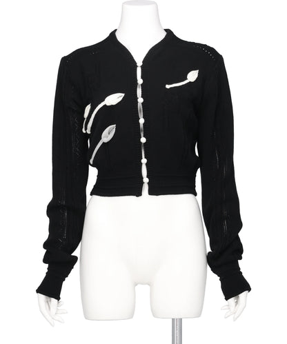 Mame Kurogouchi(マメクロゴウチ) 2026SS 3D FLORAL MOTIF KNIT CARDIGAN MM26SS-KN062