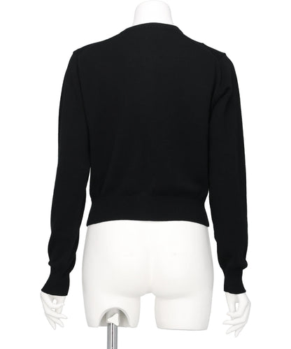 RIBBON TULLE PEARL EMBROIDERY CARDIGAN