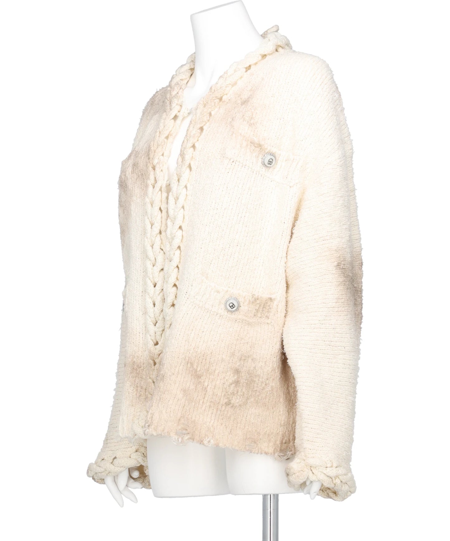 CHAINED SLASH KNIT CARDIGAN