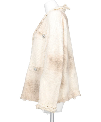 CHAINED SLASH KNIT CARDIGAN