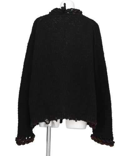CHAINED SLASH KNIT CARDIGAN