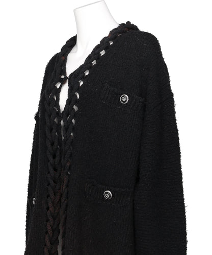 CHAINED SLASH KNIT CARDIGAN