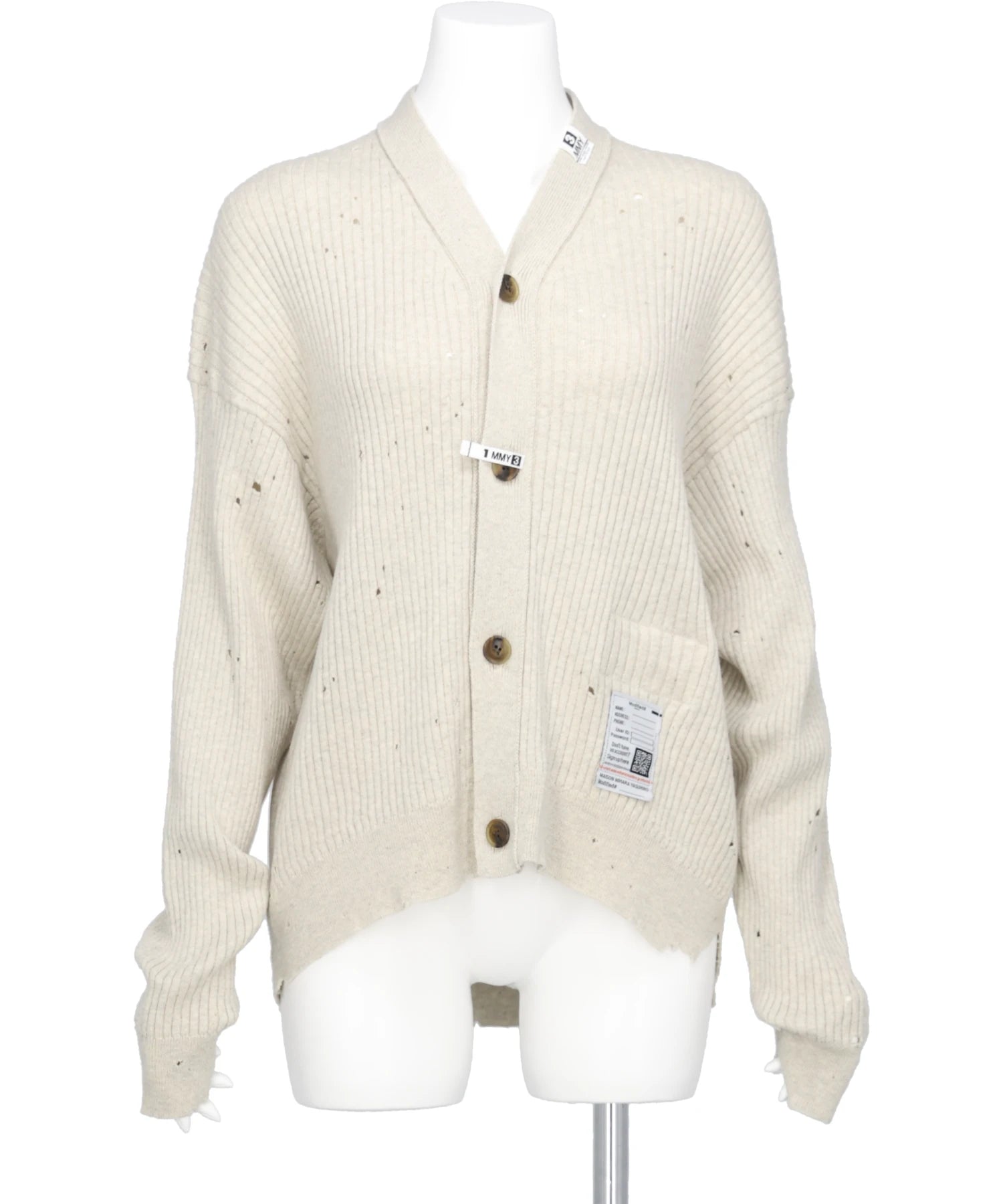 Maison MIHARA YASUHIRO(メゾンミハラヤスヒロ) 2026SS DISTRESSED KNIT CARDIGAN　K16CD711
