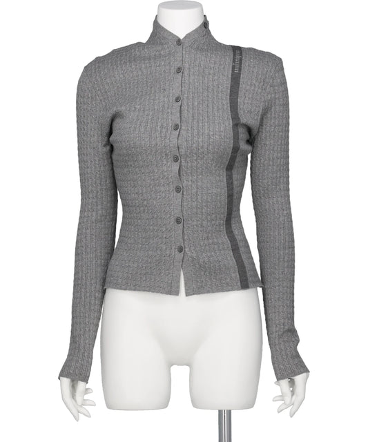 mukcyen(ムッシャン) 2026SS ECO VERO VEIL CABLE KNIT CARDIGAN M267CD01