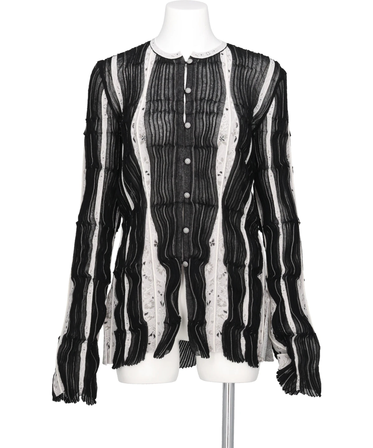 Mame Kurogouchi(マメクロゴウチ) 2026AW FLUID JACQUARD KNIT CARDIGAN MM26FW-KN080