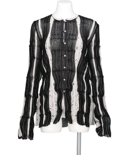 Mame Kurogouchi(マメクロゴウチ) 2026AW FLUID JACQUARD KNIT CARDIGAN MM26FW-KN080
