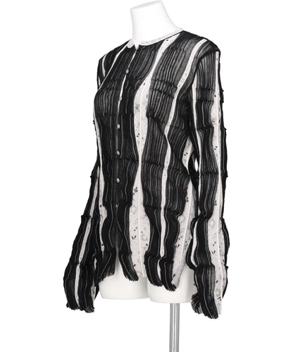 FLUID JACQUARD KNIT CARDIGAN