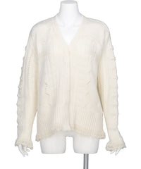 Mame Kurogouchi(マメクロゴウチ) 2026AW WOOL CABLE KNIT CARDIGAN MM26FW-KN094