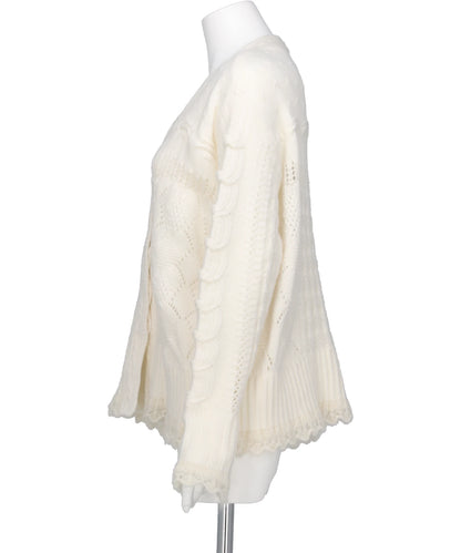 WOOL CABLE KNIT CARDIGAN