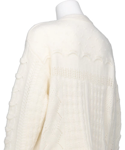 WOOL CABLE KNIT CARDIGAN