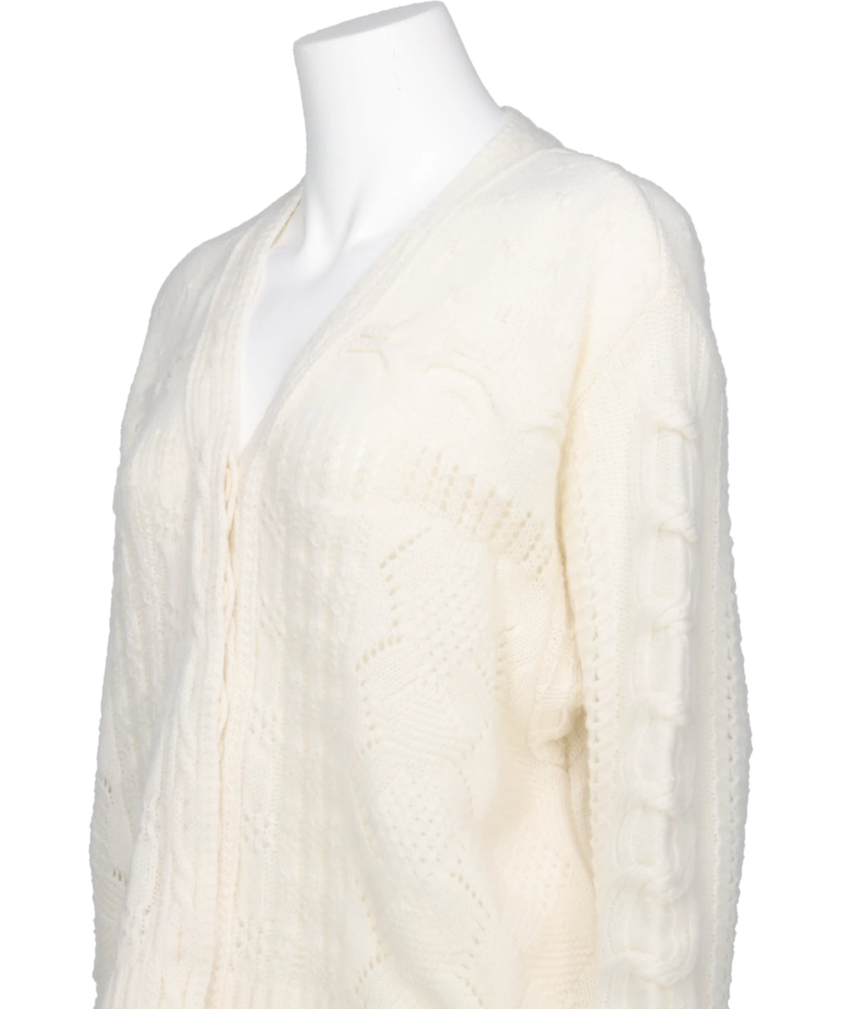 WOOL CABLE KNIT CARDIGAN