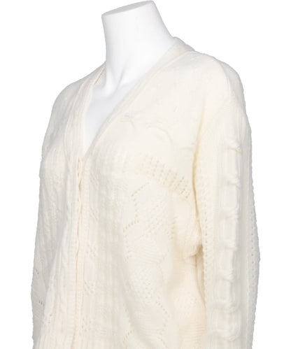 WOOL CABLE KNIT CARDIGAN