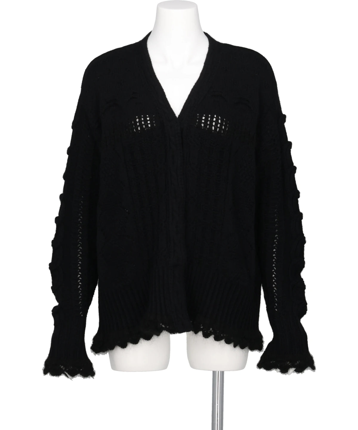 Mame Kurogouchi(マメクロゴウチ) 2026AW WOOL CABLE KNIT CARDIGAN MM26FW-KN094