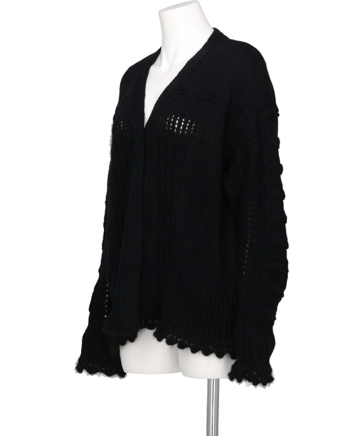 WOOL CABLE KNIT CARDIGAN