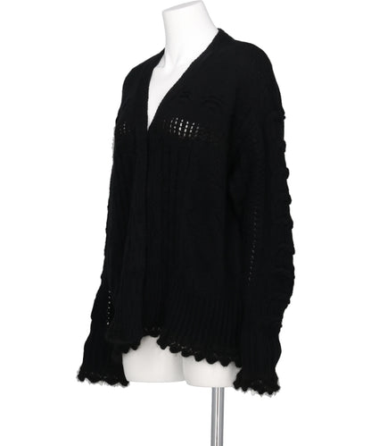 WOOL CABLE KNIT CARDIGAN