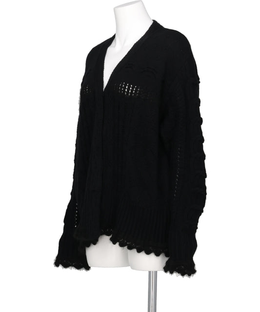 WOOL CABLE KNIT CARDIGAN