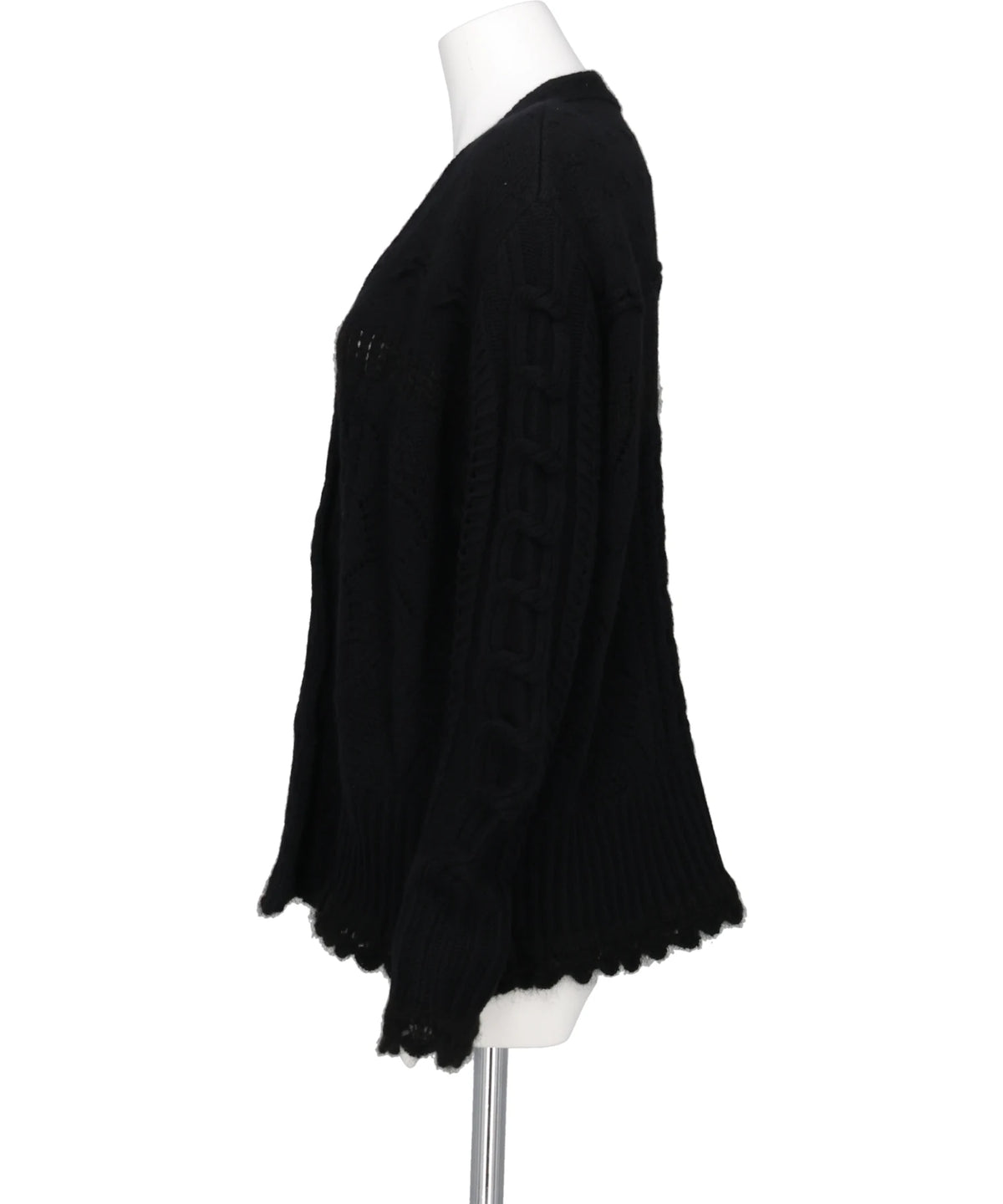 WOOL CABLE KNIT CARDIGAN