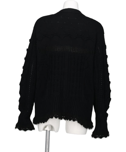 WOOL CABLE KNIT CARDIGAN