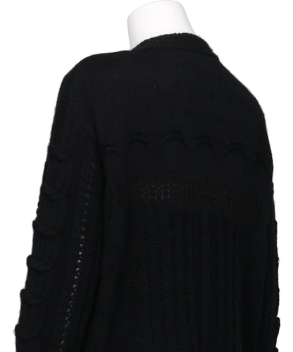 WOOL CABLE KNIT CARDIGAN