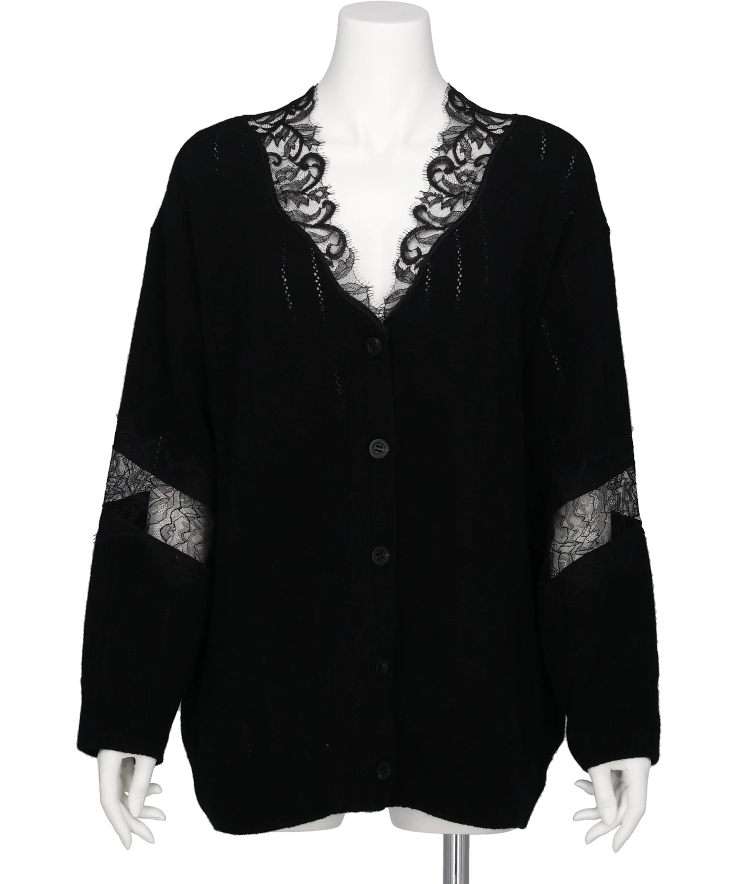 FETICO(フェティコ) 2026AW OVERSIZED HAIRY LACE PANELED KNITCARDIGAN FTC264-0702