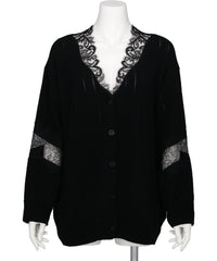 FETICO(フェティコ) 2026AW OVERSIZED HAIRY LACE PANELED KNITCARDIGAN FTC264-0702