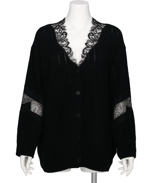 FETICO(フェティコ) 2026AW OVERSIZED HAIRY LACE PANELED KNITCARDIGAN FTC264-0702
