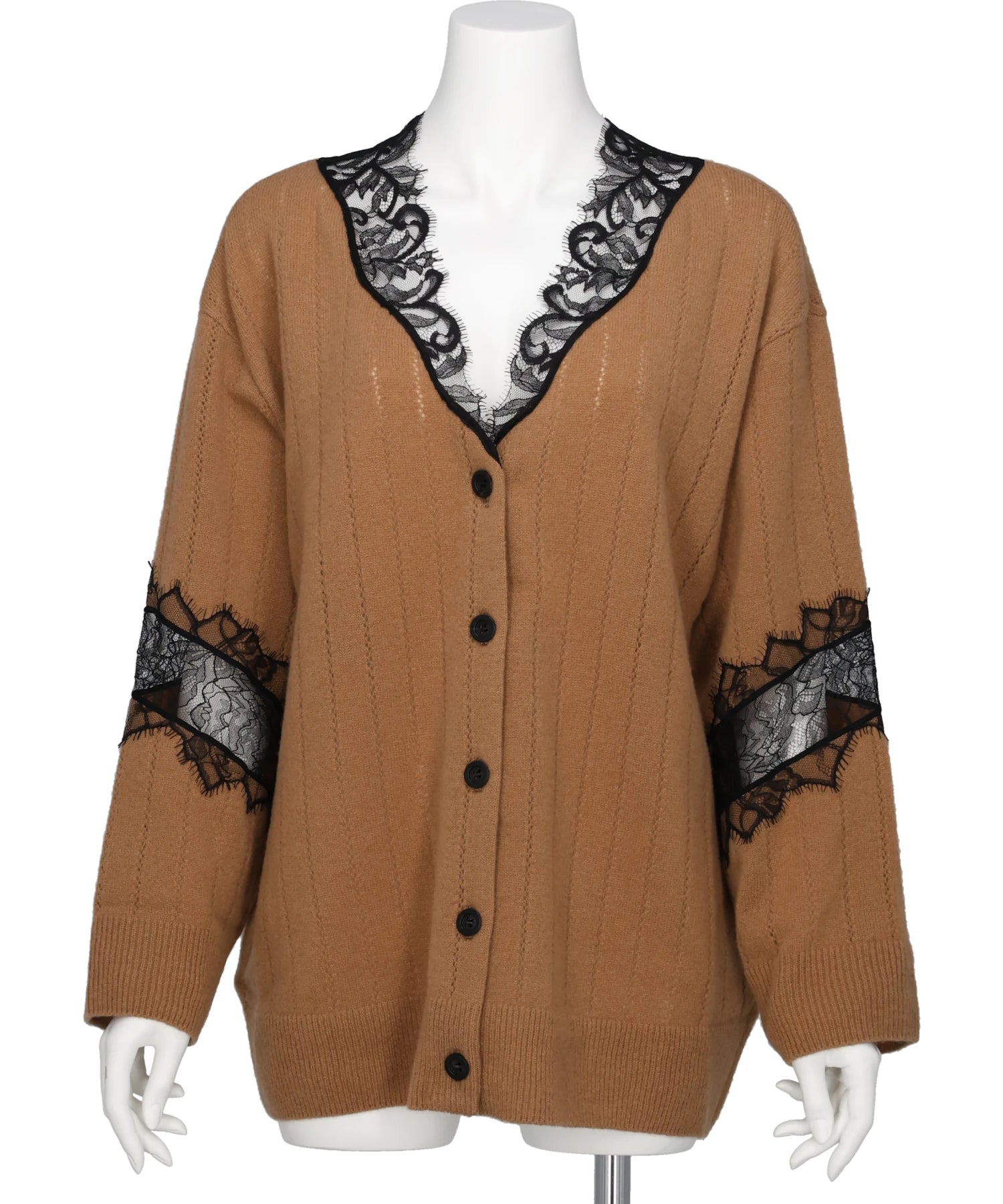 FETICO(フェティコ) 2026AW OVERSIZED HAIRY LACE PANELED KNITCARDIGAN FTC264-0702