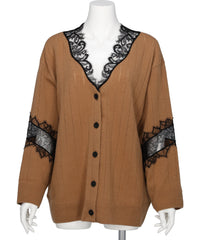 FETICO(フェティコ) 2026AW OVERSIZED HAIRY LACE PANELED KNITCARDIGAN FTC264-0702
