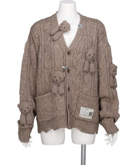 Maison MIHARA YASUHIRO(メゾンミハラヤスヒロ) 2026AW PINK HOUSE BEARS KNIT CARDIGAN C17CD500