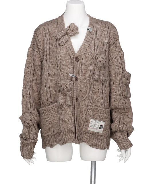Maison MIHARA YASUHIRO(メゾンミハラヤスヒロ) 2026AW PINK HOUSE BEARS KNIT CARDIGAN C17CD500