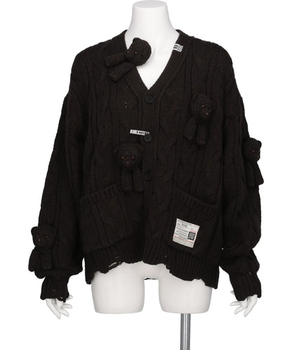 Maison MIHARA YASUHIRO(メゾンミハラヤスヒロ) 2026AW PINK HOUSE BEARS KNIT CARDIGAN C17CD500