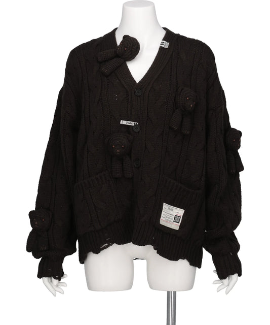 Maison MIHARA YASUHIRO(メゾンミハラヤスヒロ) 2026AW PINK HOUSE BEARS KNIT CARDIGAN C17CD500