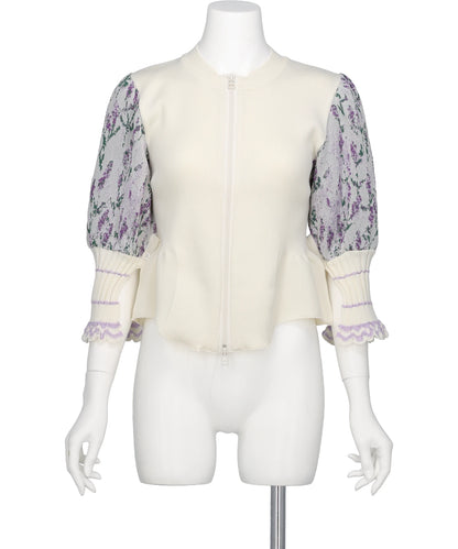 ODAKHA(オダカ) 2026AW STILL LAVENDER ZIP CARDIGAN OH26AW-KN06