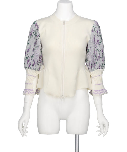 ODAKHA(オダカ) 2026AW STILL LAVENDER ZIP CARDIGAN OH26AW-KN06