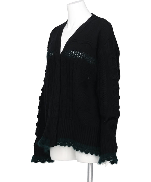 WOOL CABLE KNIT CARDIGAN
