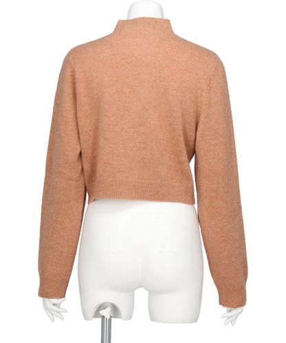 ROSE HAND BRODERIE POLO CARDIGAN