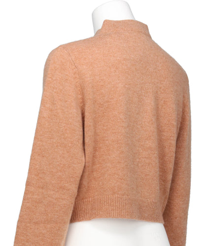 ROSE HAND BRODERIE POLO CARDIGAN
