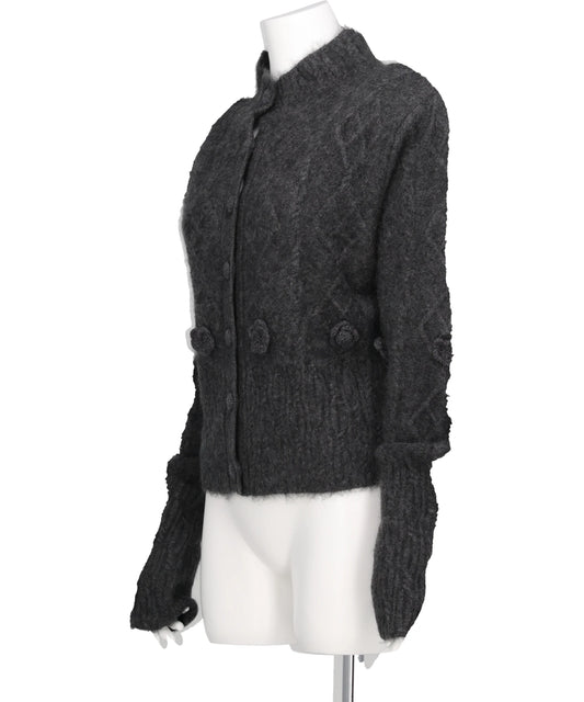 YAK CABLE KNIT CARDIGAN
