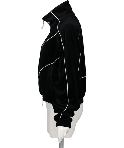 CHEVRON PIPING VELVET TRACK JACKET