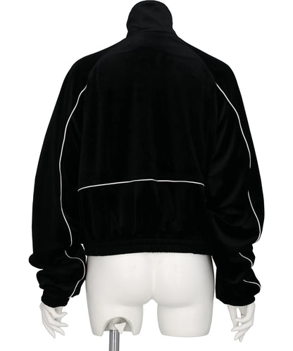 CHEVRON PIPING VELVET TRACK JACKET