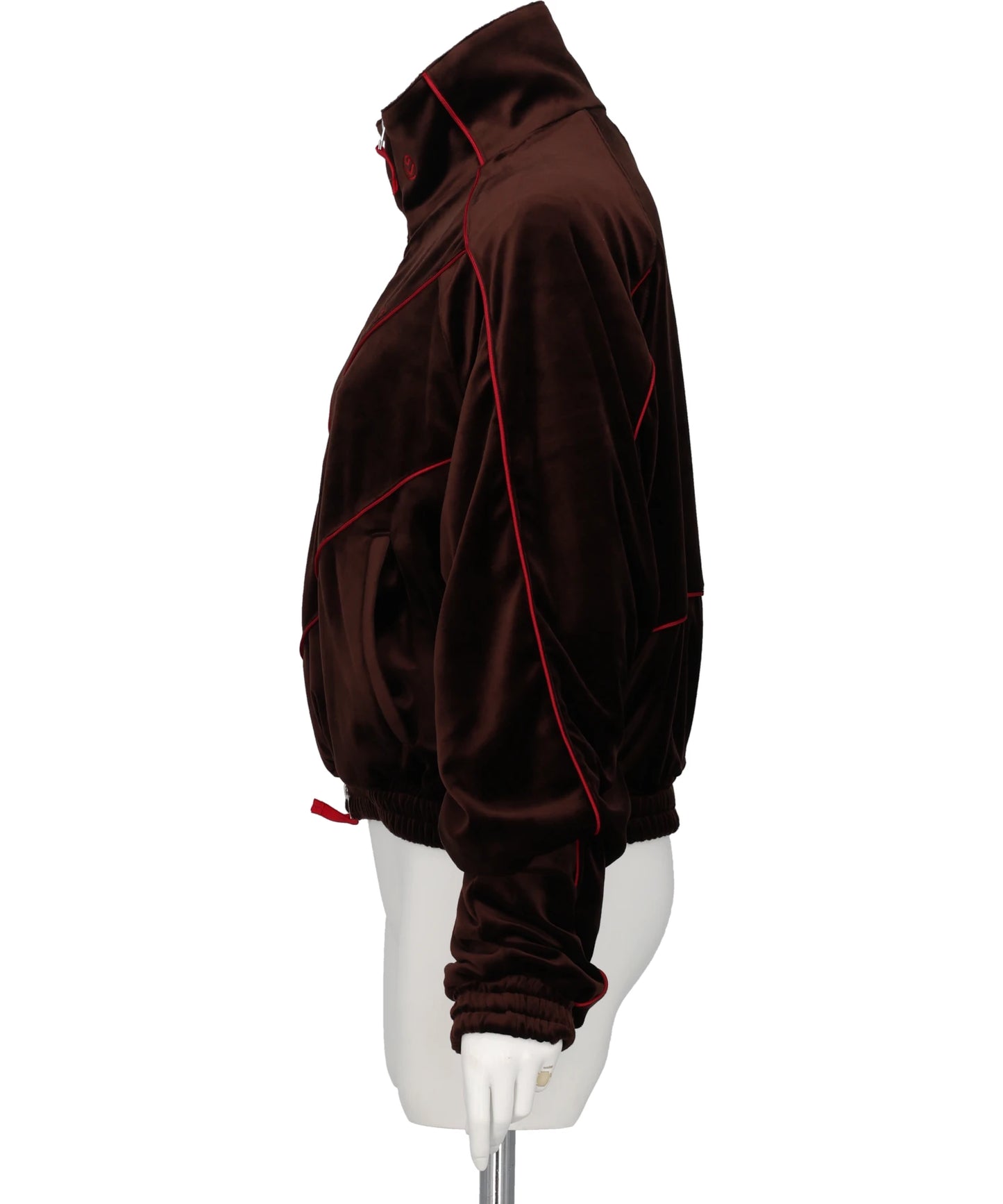 CHEVRON PIPING VELVET TRACK JACKET