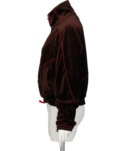 CHEVRON PIPING VELVET TRACK JACKET