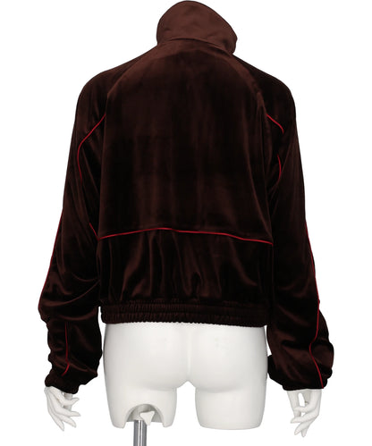 CHEVRON PIPING VELVET TRACK JACKET
