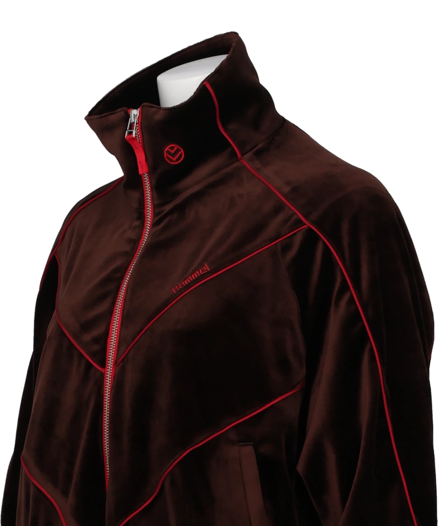 CHEVRON PIPING VELVET TRACK JACKET