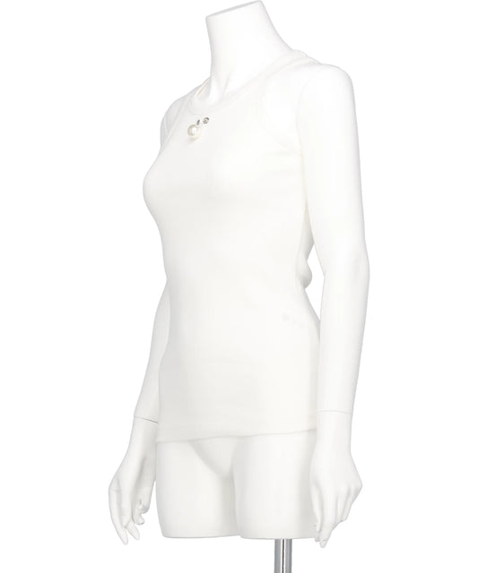 ONE PEARL PIERCING SLEEVELESS TOP
